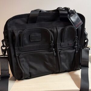 Tumi Black Briefcase for Men with laptop case